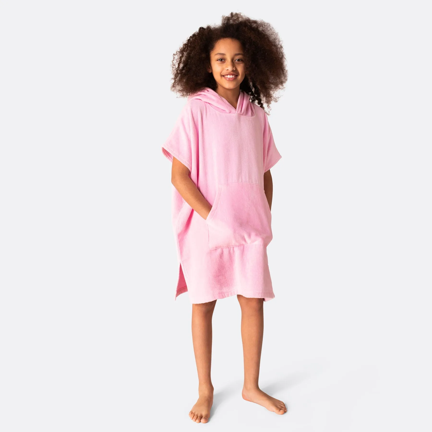 Kaugummi-Pinker Badeponcho Kinder