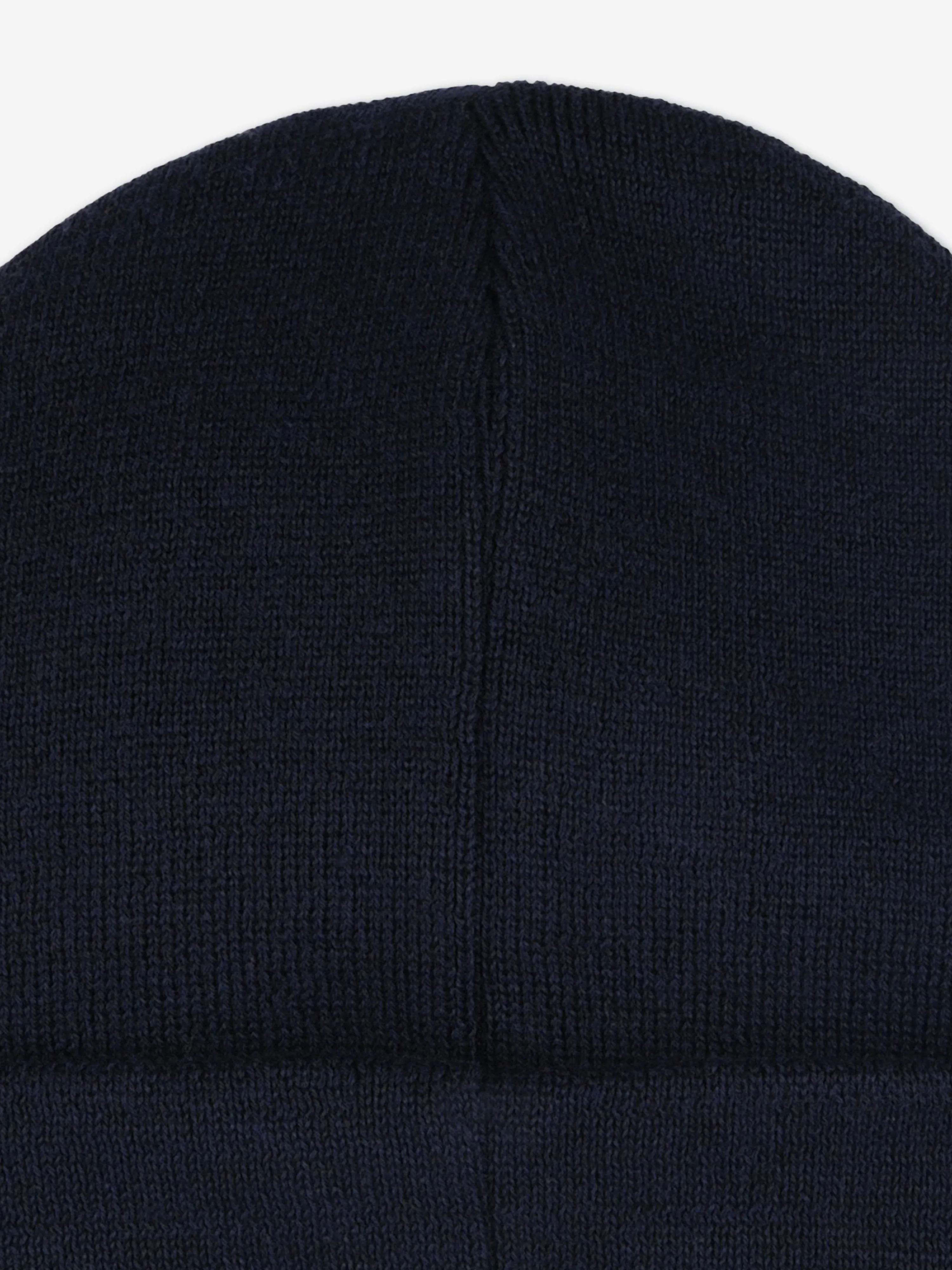 KENZO Kids Knitted Logo Beanie Hat in Navy