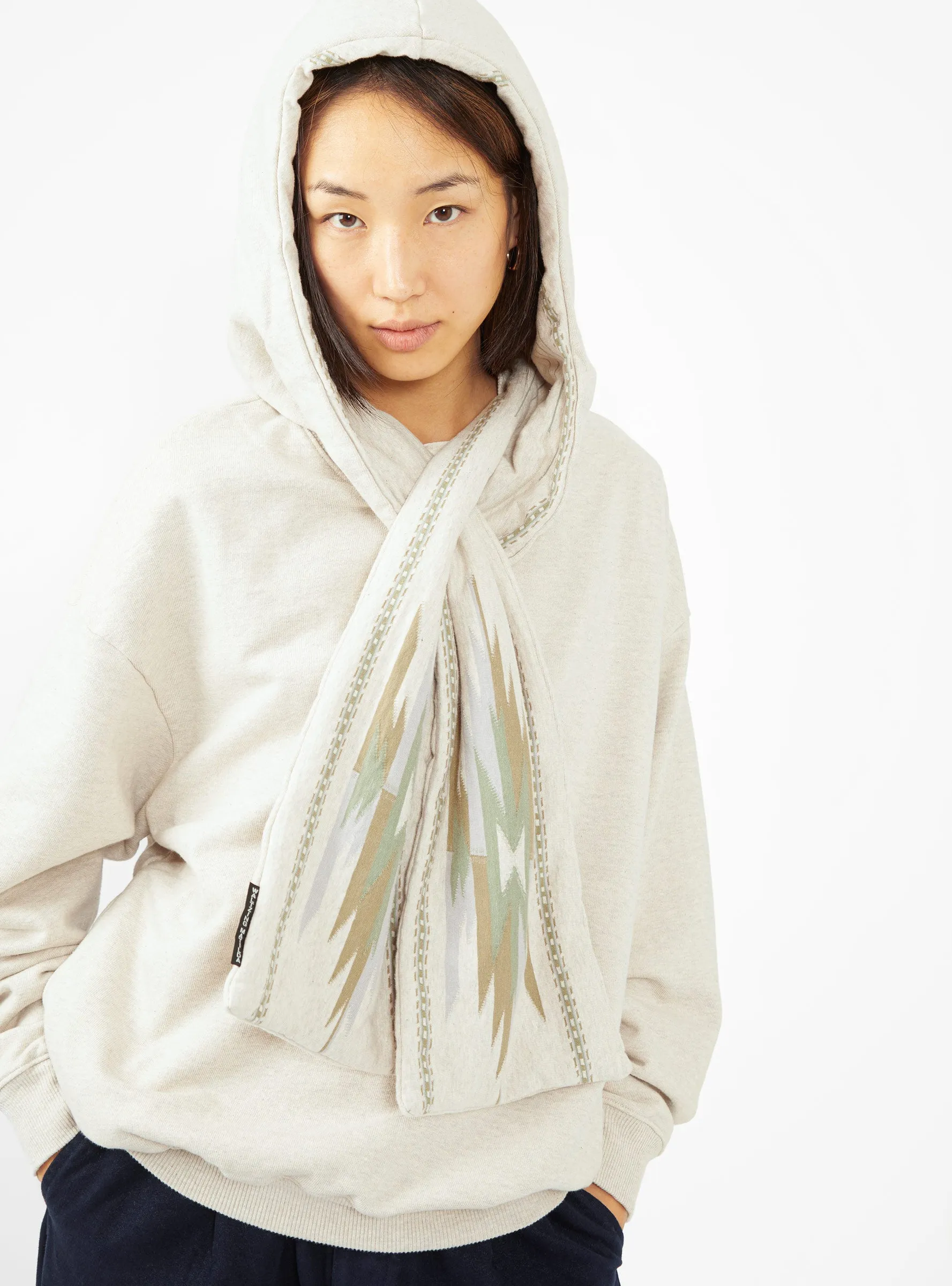 KESA Ortega-Print Hoodie Ecru