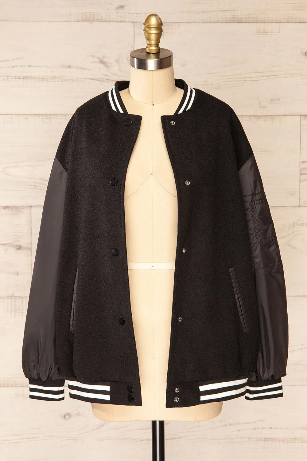 Kokomo | Black Oversized Varsity Jacket