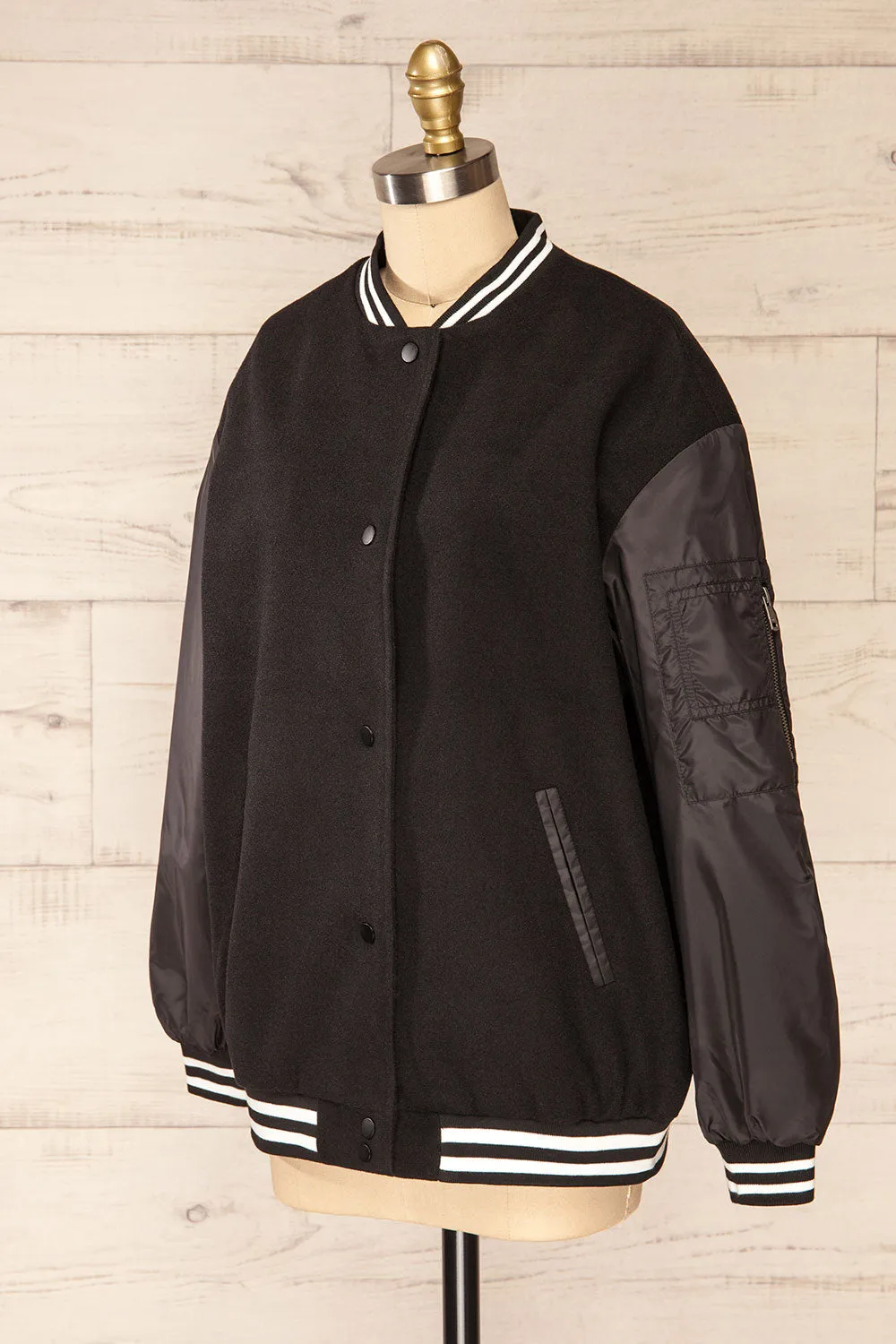 Kokomo | Black Oversized Varsity Jacket