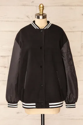 Kokomo | Black Oversized Varsity Jacket