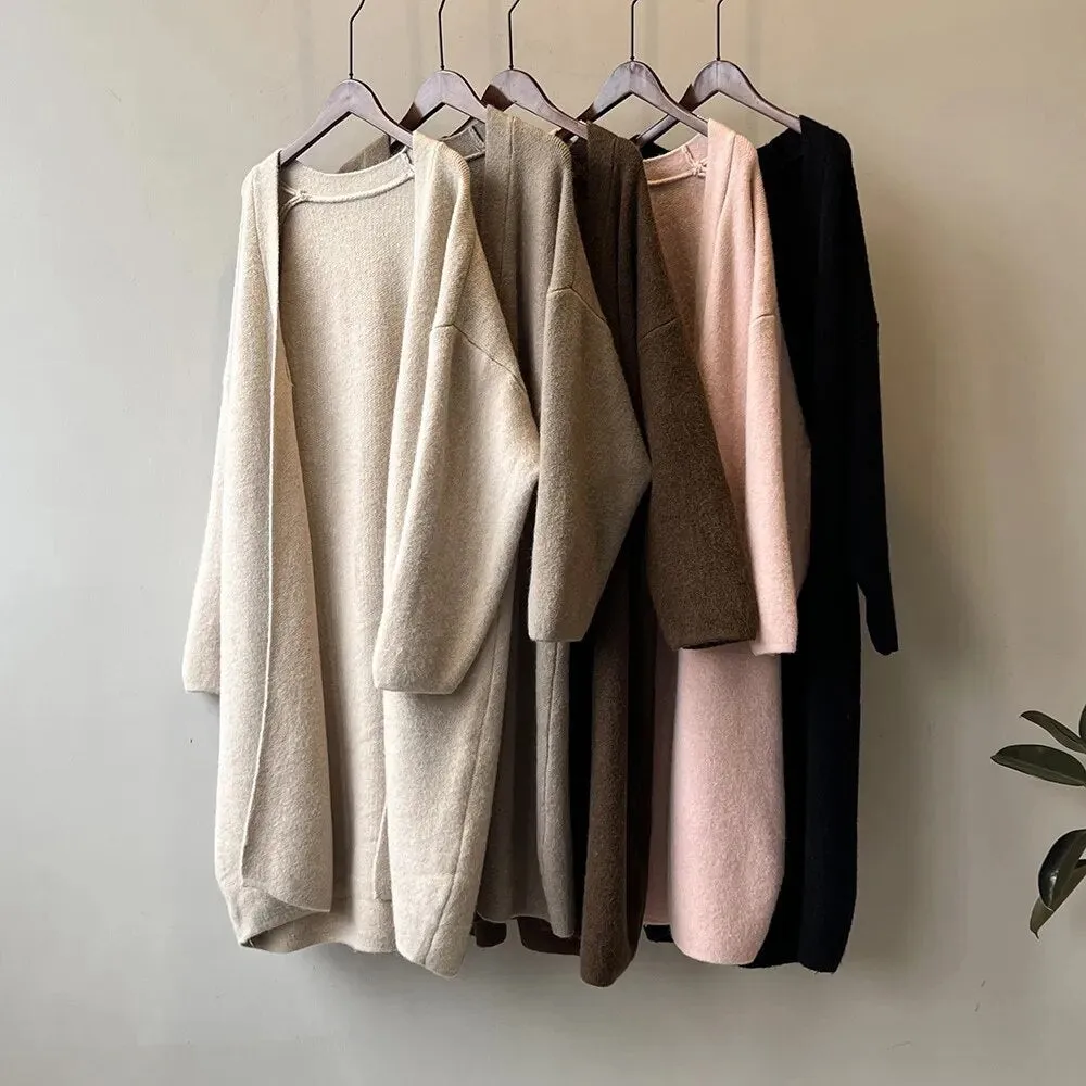 [Korean Style] High Quality Solid Color Chunky Long Cardigan