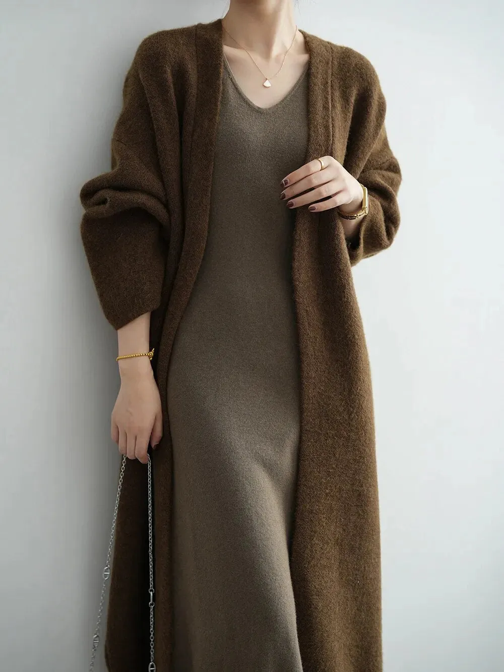 [Korean Style] High Quality Solid Color Chunky Long Cardigan