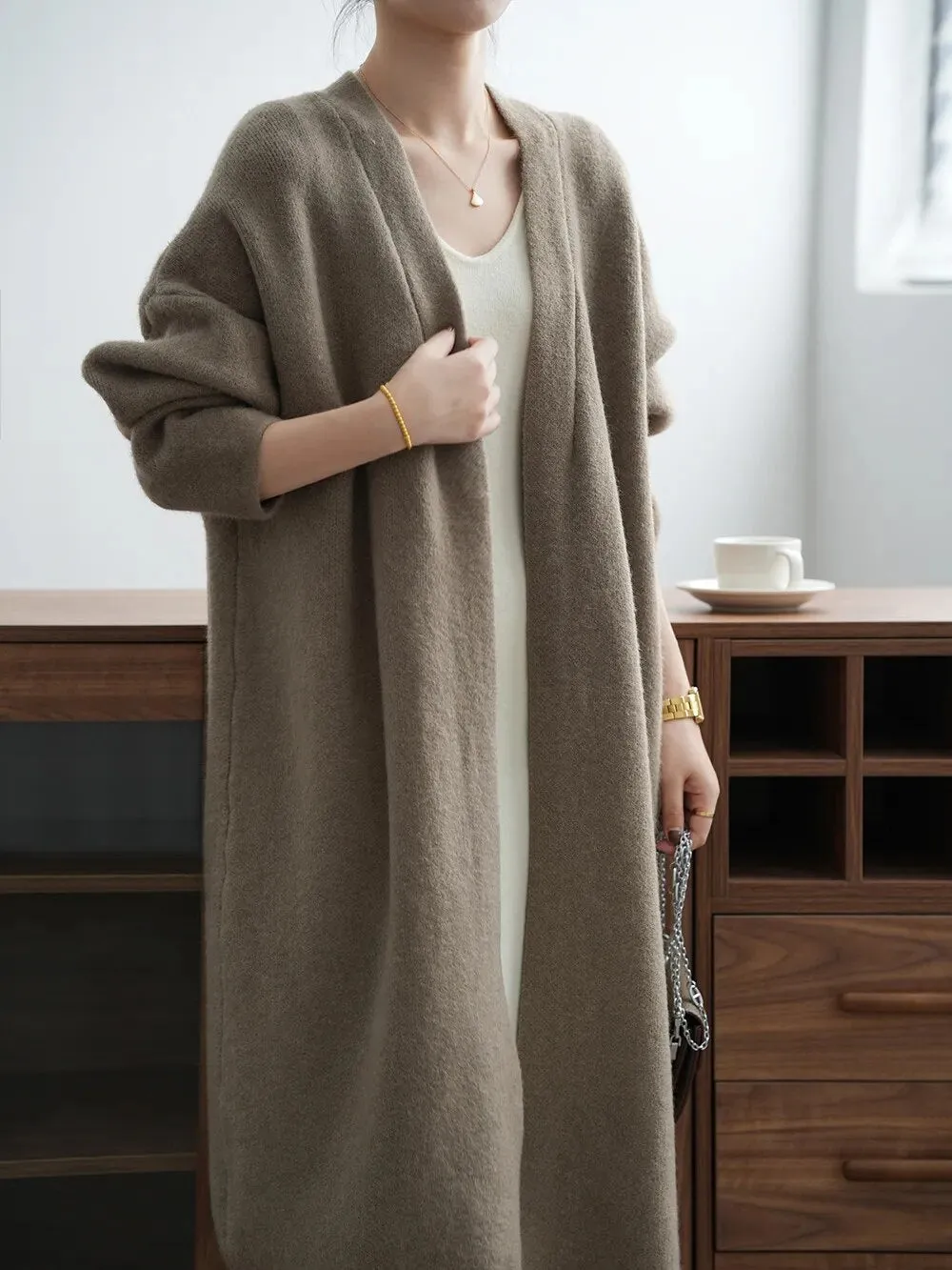 [Korean Style] High Quality Solid Color Chunky Long Cardigan