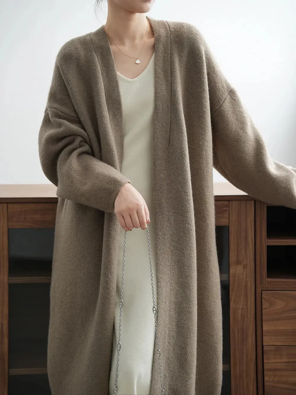 [Korean Style] High Quality Solid Color Chunky Long Cardigan