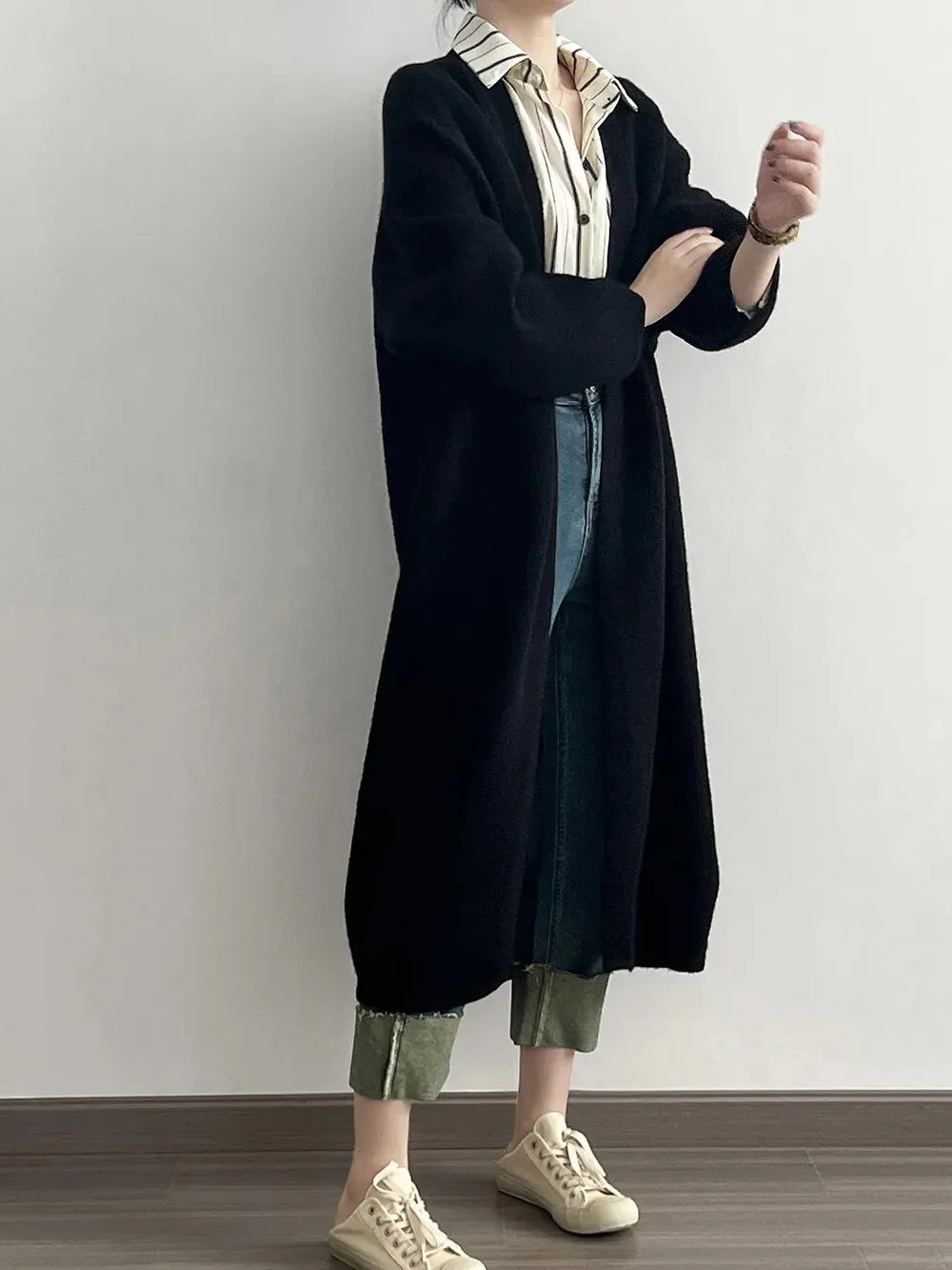 [Korean Style] High Quality Solid Color Chunky Long Cardigan