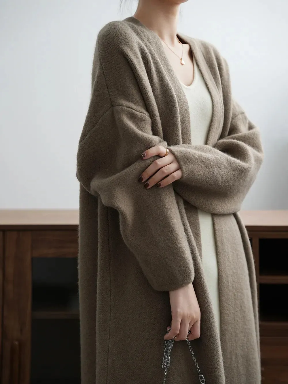 [Korean Style] High Quality Solid Color Chunky Long Cardigan