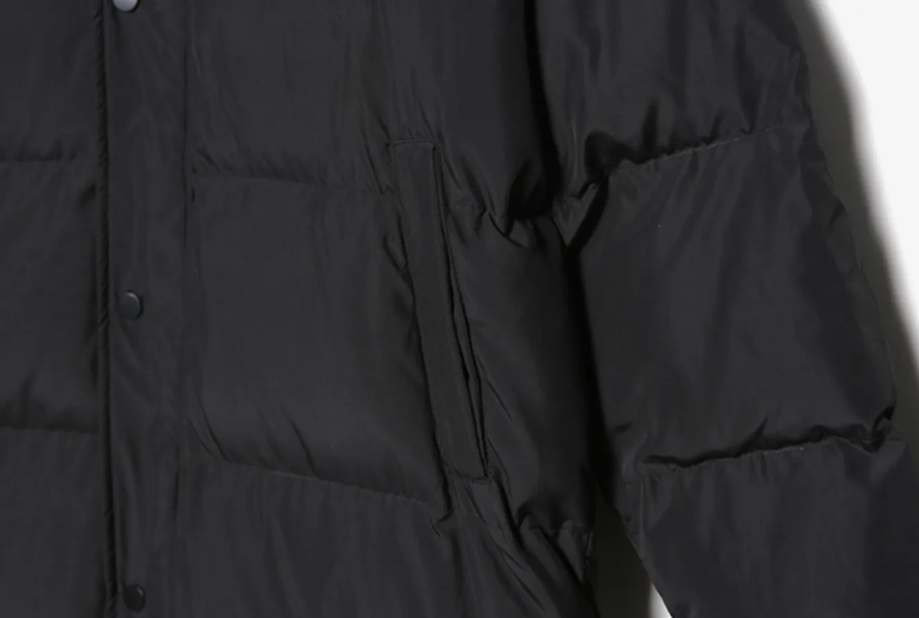 [Korean Style] Joona Black Long Padding Coat Hooded Parka