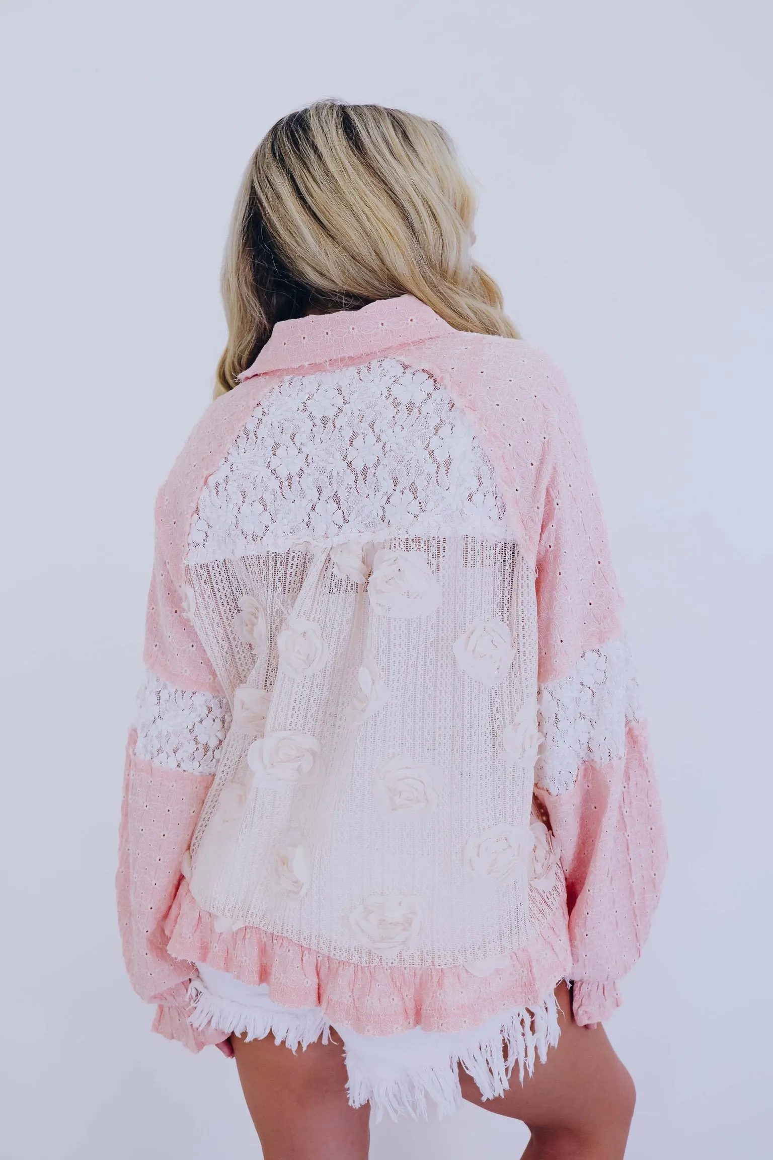 Laced In Pearls Ruffle Shacket by POL - 2 Colors