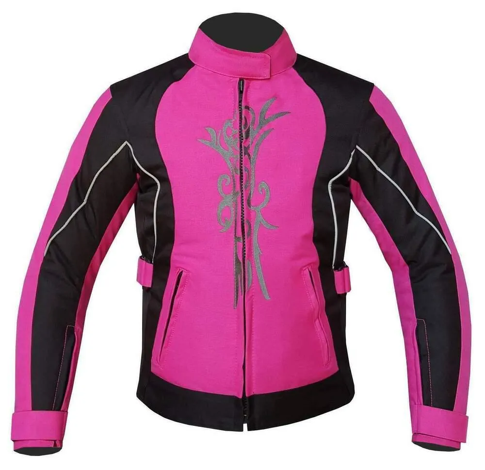 Ladies Motorcycle Suit Waterproof CE Armoured Motorbike Jacket Trouser Set Pink