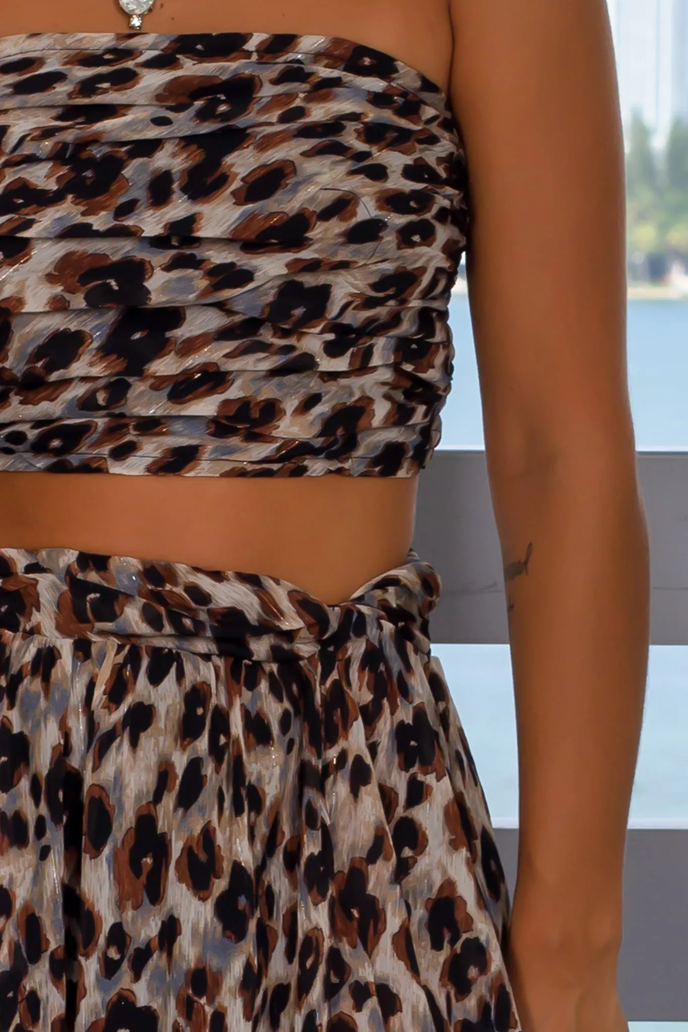 Leopard Print Skirt Set