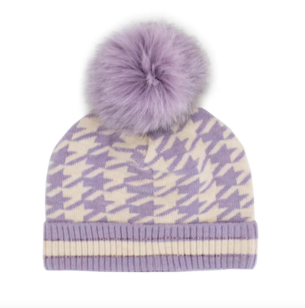 Lilac Houndstooth Hat