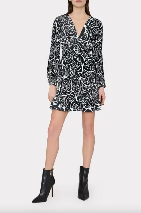 Liv Pleated Dress - Black Rose