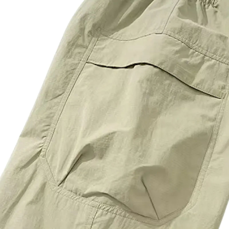 Loose fit technical cargo pant with self belt