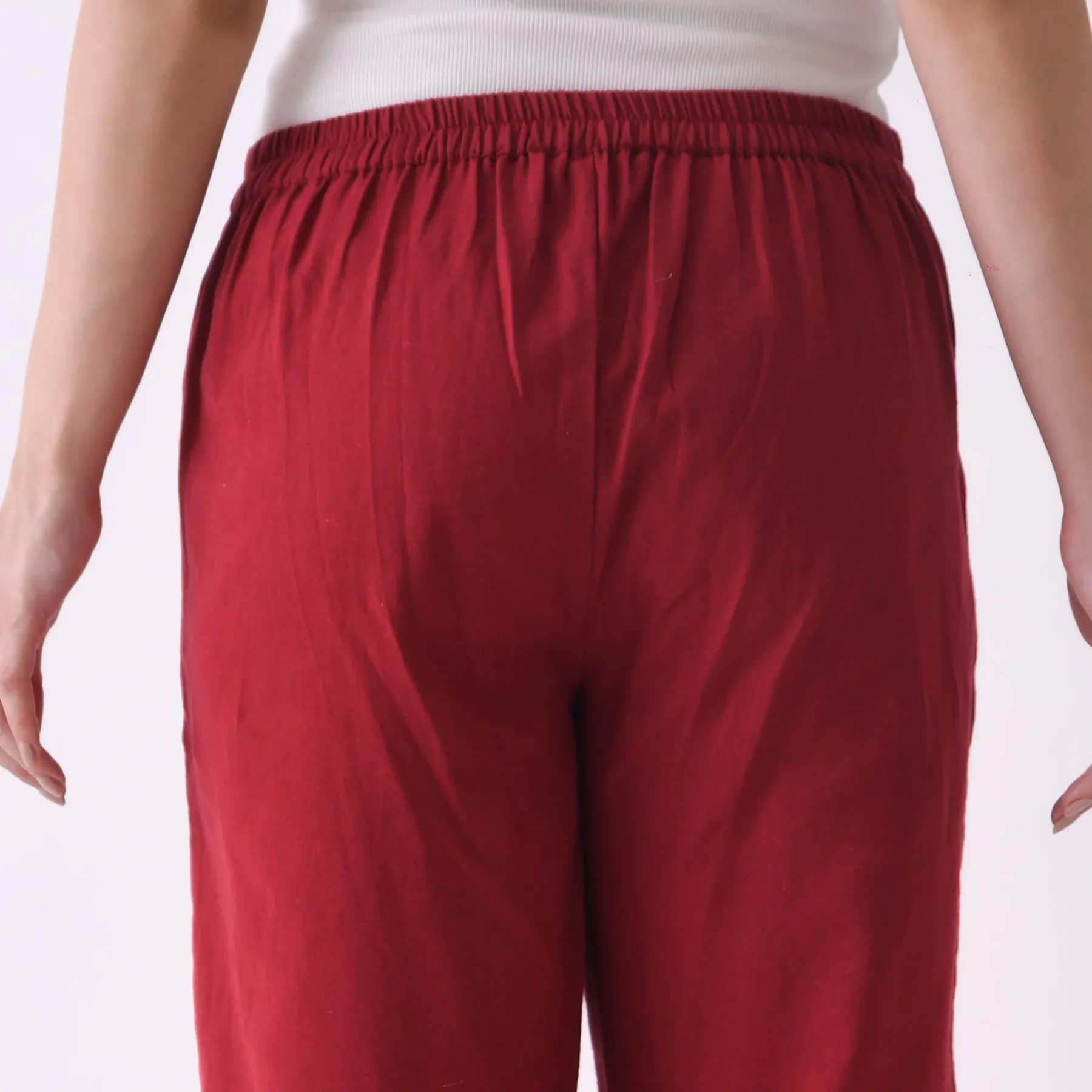 Maroon Cotton AMPM Pants