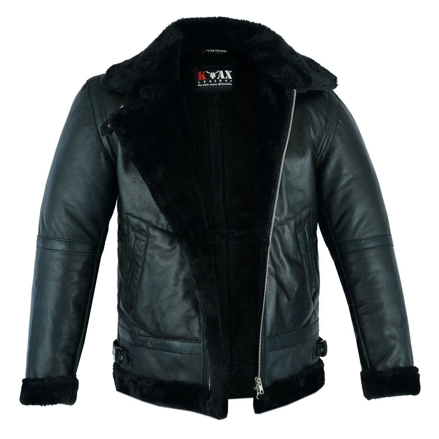 Men's Black Shearling Fur B3 Aviator Jacket – RAF Bomber Jacket