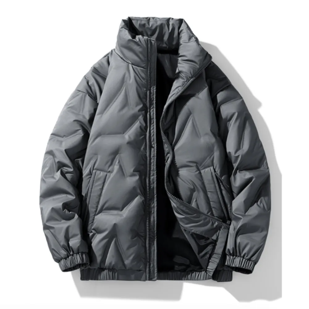 Mens High Collar Quilted Jacket