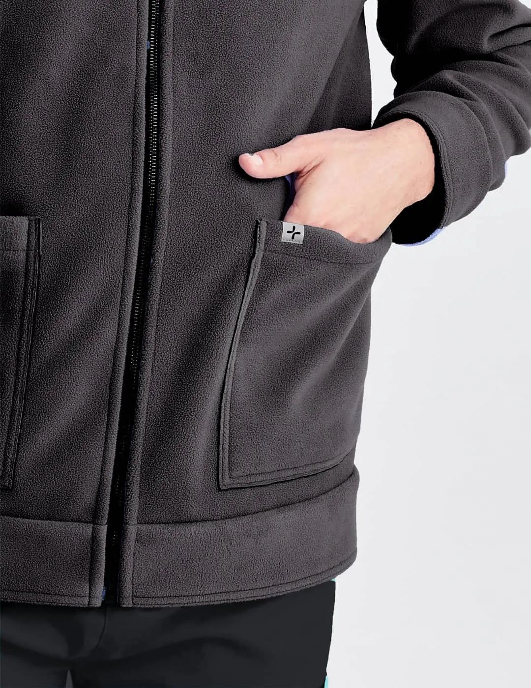 Men's Reversible Fleece Jacket - Black/Gray