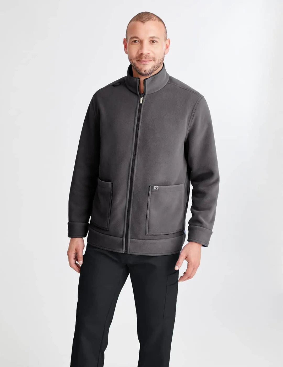 Men's Reversible Fleece Jacket - Black/Gray