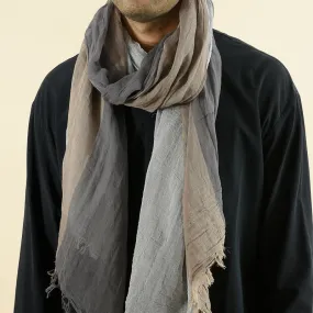 Men's Simple Three-Color Splicing Raw Trim Scarf