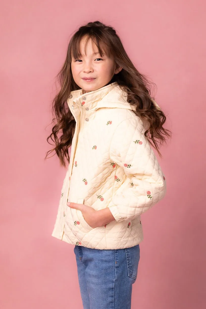 Mini Quilted Jacket in Delicate Zinnia - FINAL SALE