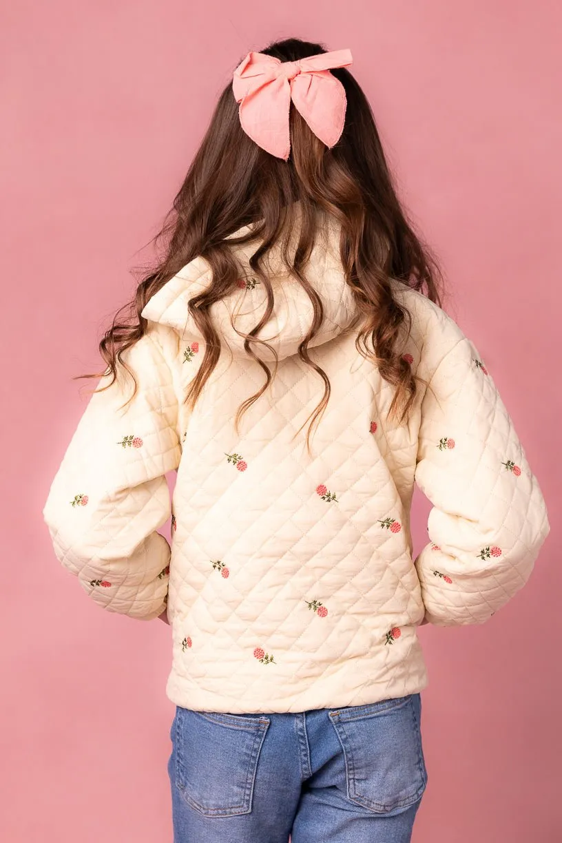 Mini Quilted Jacket in Delicate Zinnia - FINAL SALE