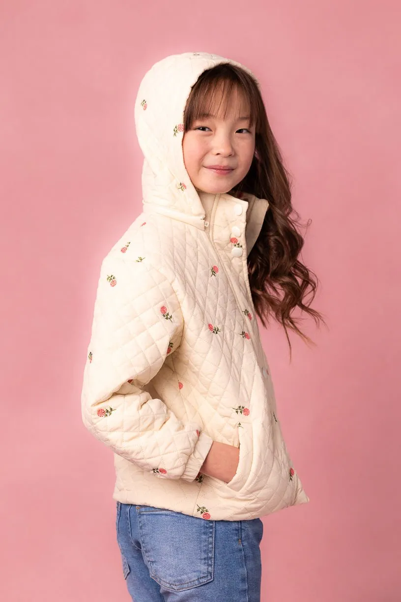 Mini Quilted Jacket in Delicate Zinnia - FINAL SALE