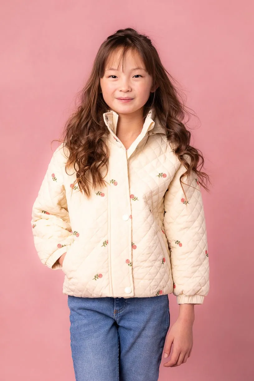 Mini Quilted Jacket in Delicate Zinnia - FINAL SALE