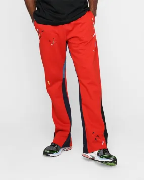 MNML Contrast Bootcut Sweat Pants Red