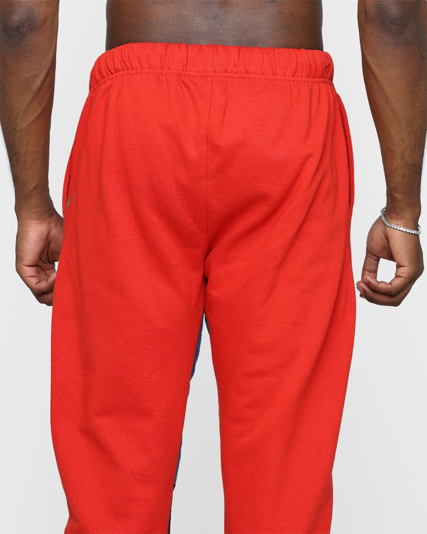 MNML Contrast Bootcut Sweat Pants Red