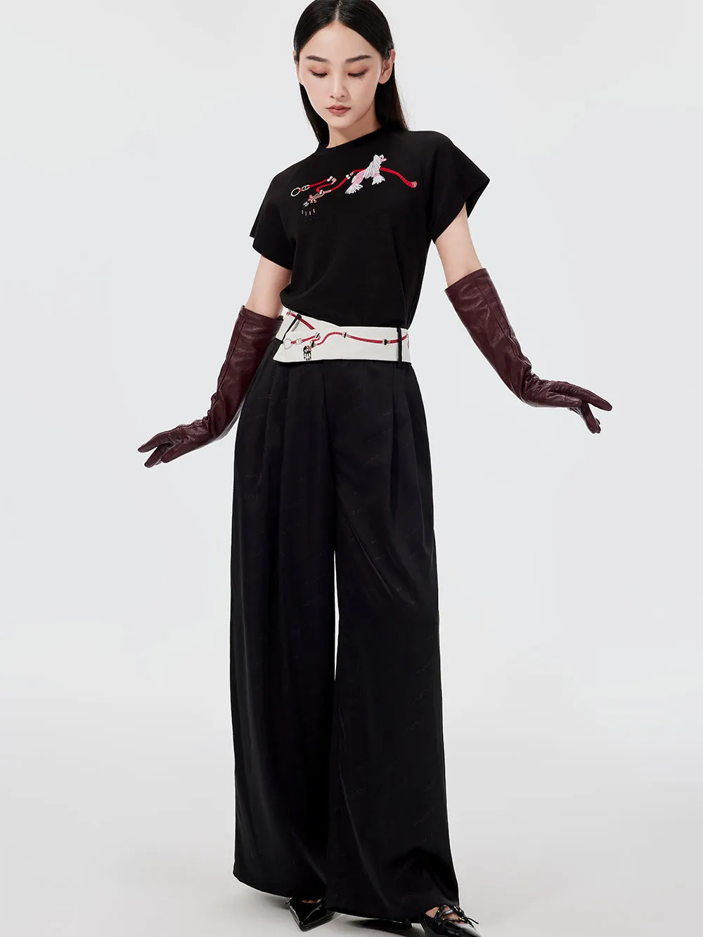 MUKZIN Black Loose Wide-leg Pants