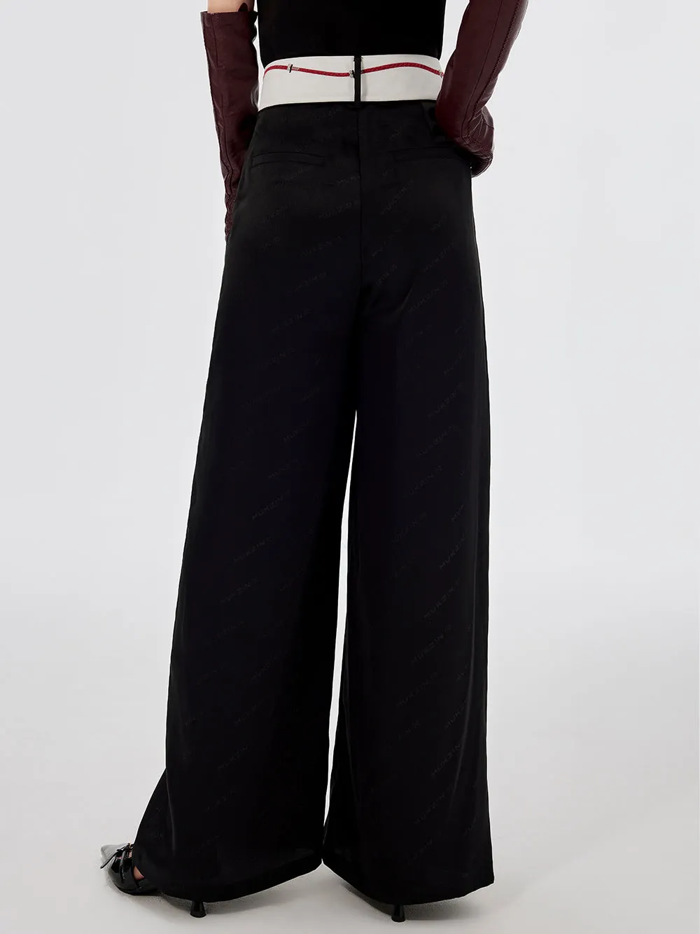 MUKZIN Black Loose Wide-leg Pants