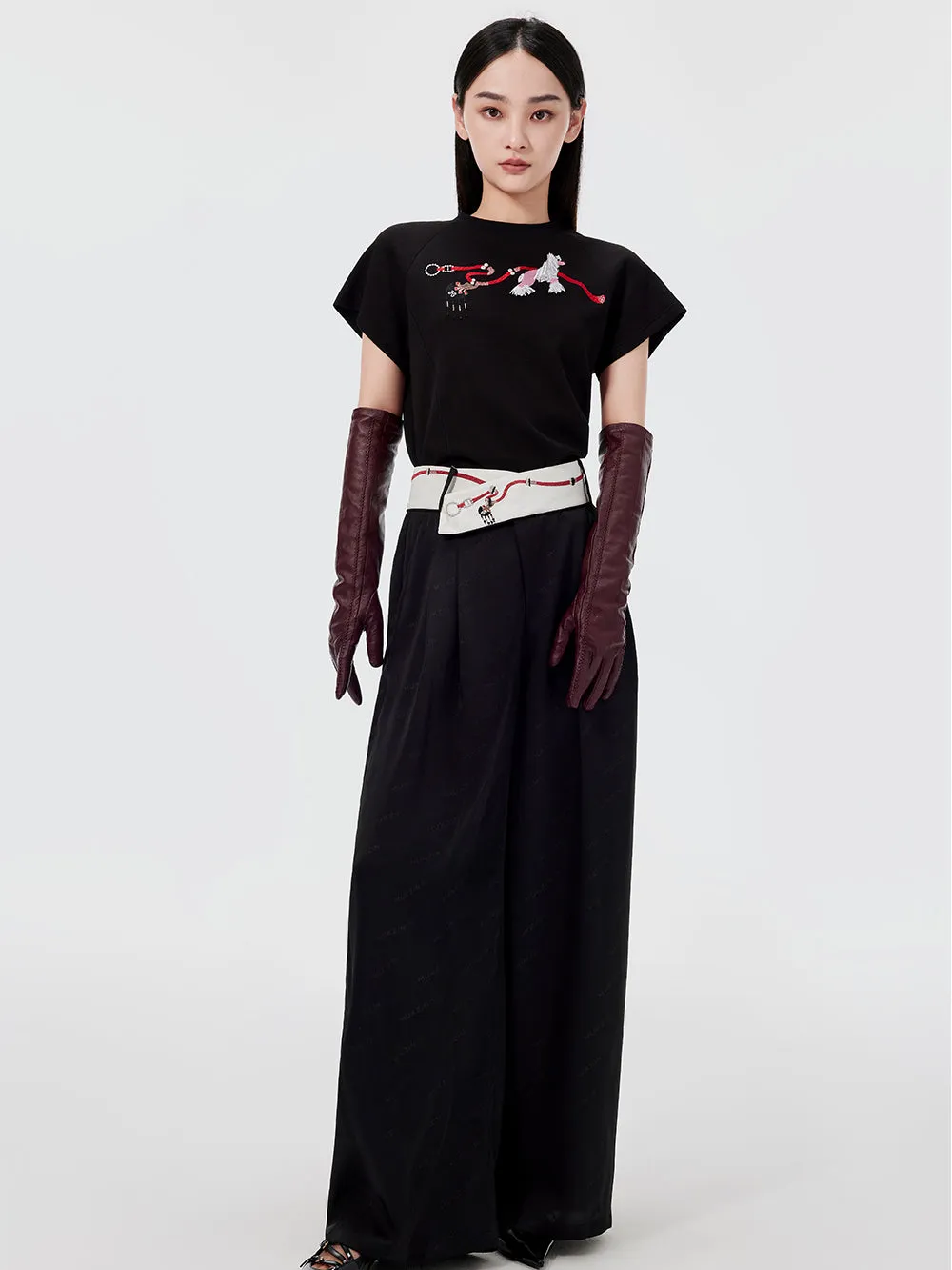 MUKZIN Black Loose Wide-leg Pants