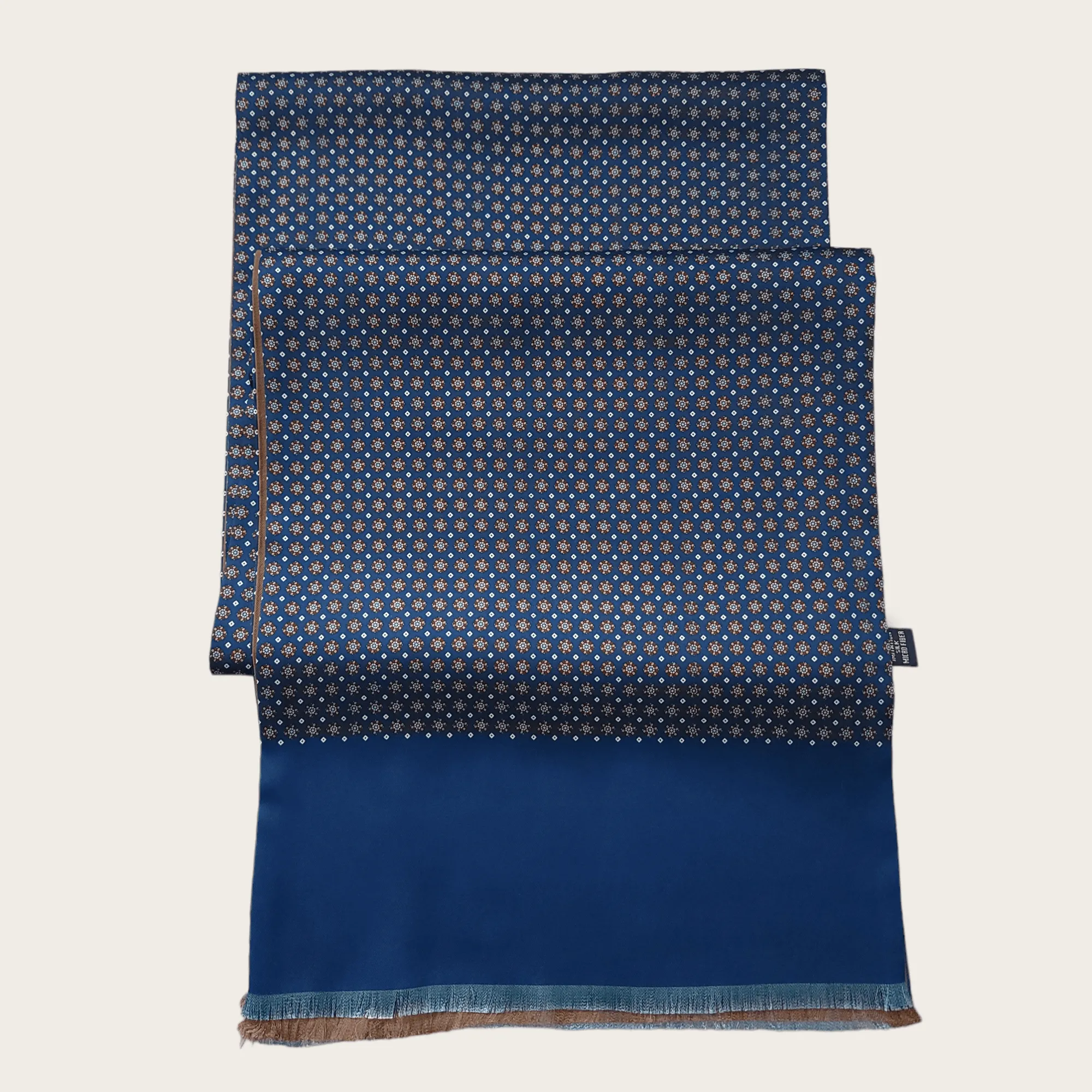 Navy Blue Brown Dot Luxury Scarf