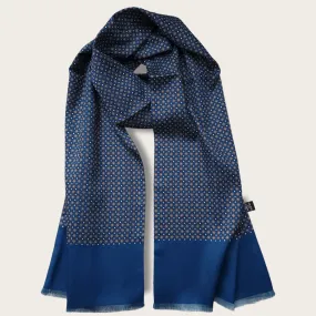 Navy Blue Brown Dot Luxury Scarf