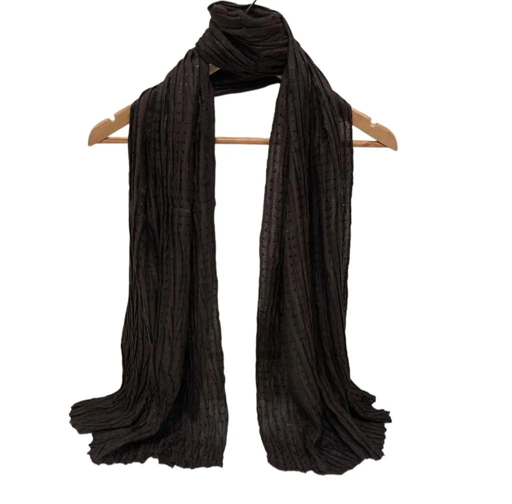 New Women Cotton-Viscose Pleated Shiny Scarf Hijab