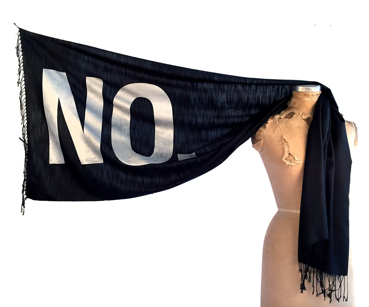 NO. Print Scarf. Linen-weave pashmina