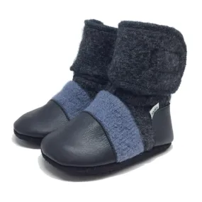 Nooks Steel Blue Felted Wool Booties