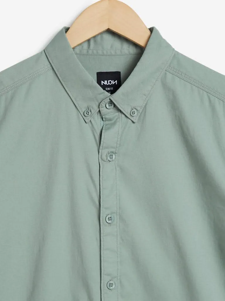 Nuon Sage Green Slim-Fit Shirt