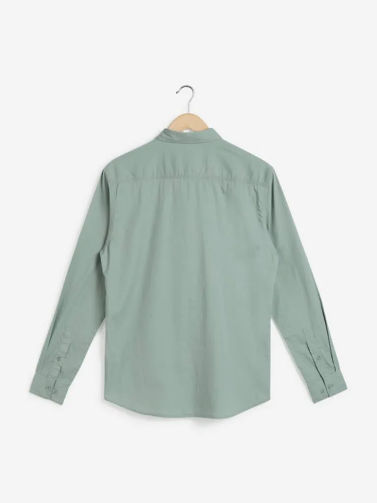 Nuon Sage Green Slim-Fit Shirt