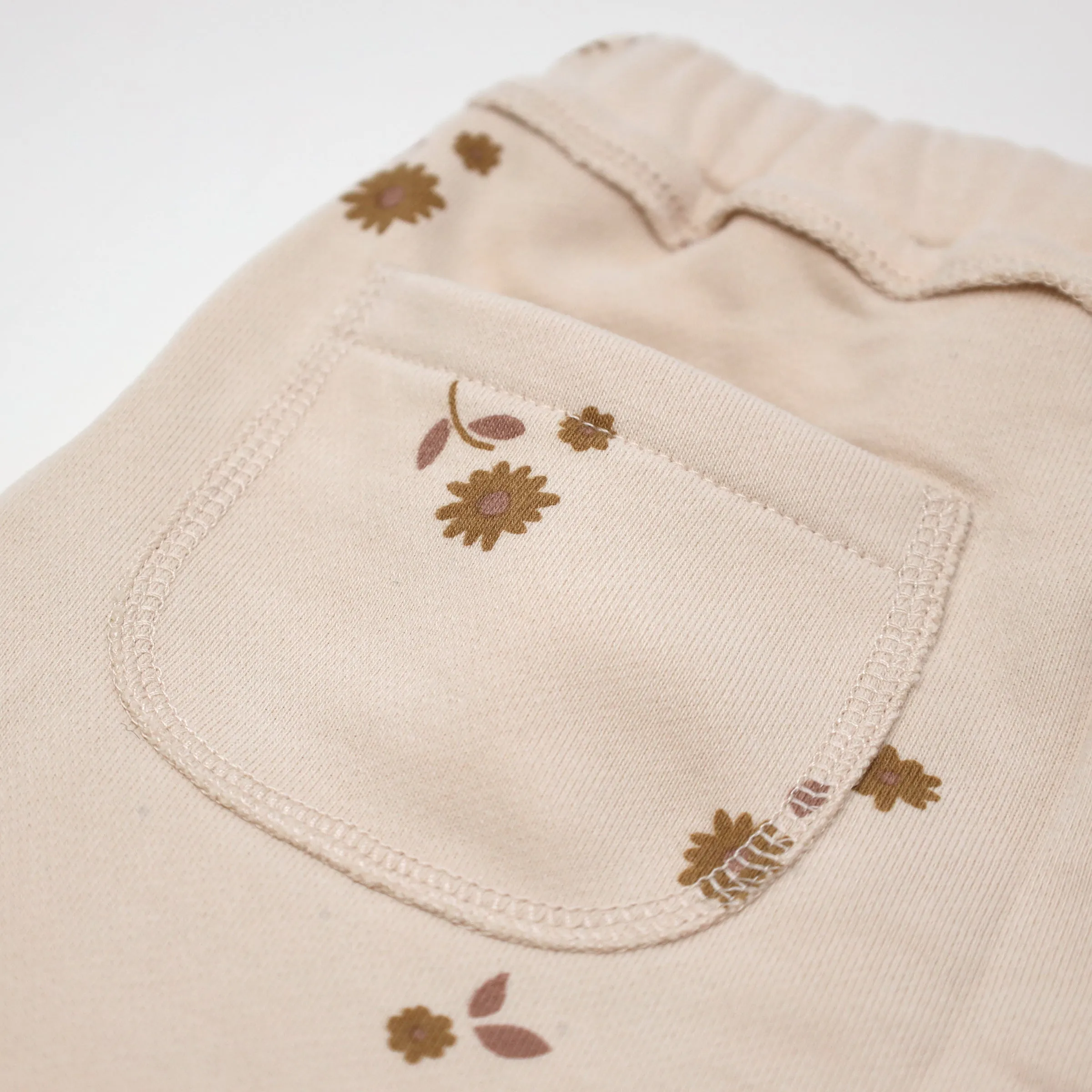 oh baby! Brooklyn Jogger Pants - Mini Daisies with Leaves Print - Shell