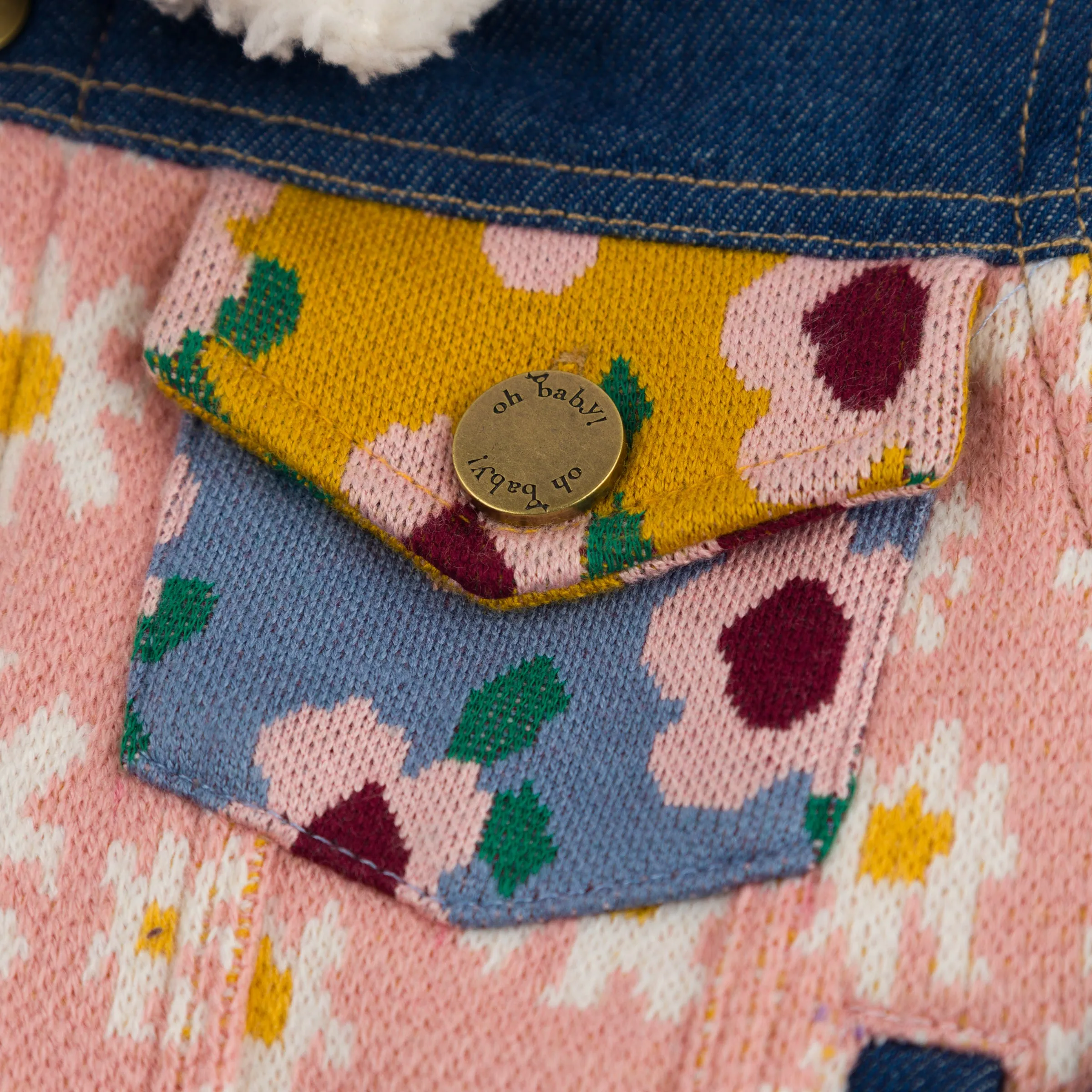 oh baby! Quilted Heart Denim Jacket with Cream Snowdrift Lining