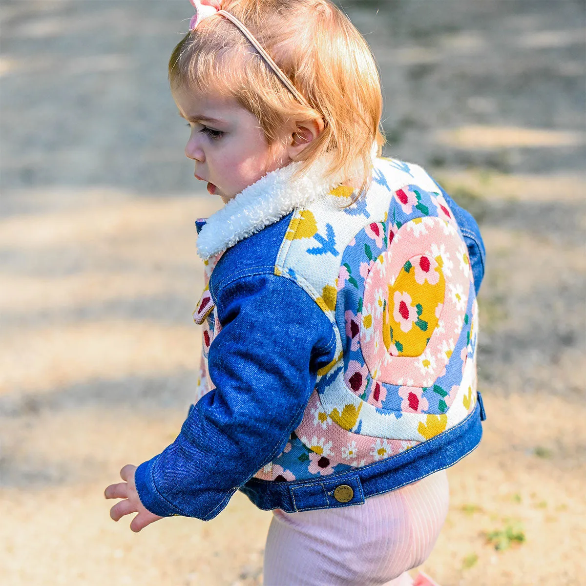 oh baby! Quilted Heart Denim Jacket with Cream Snowdrift Lining