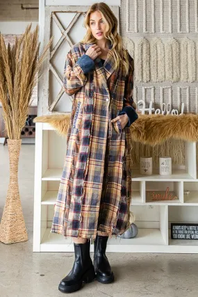 OLI104 - PLAID MAXI JACKET