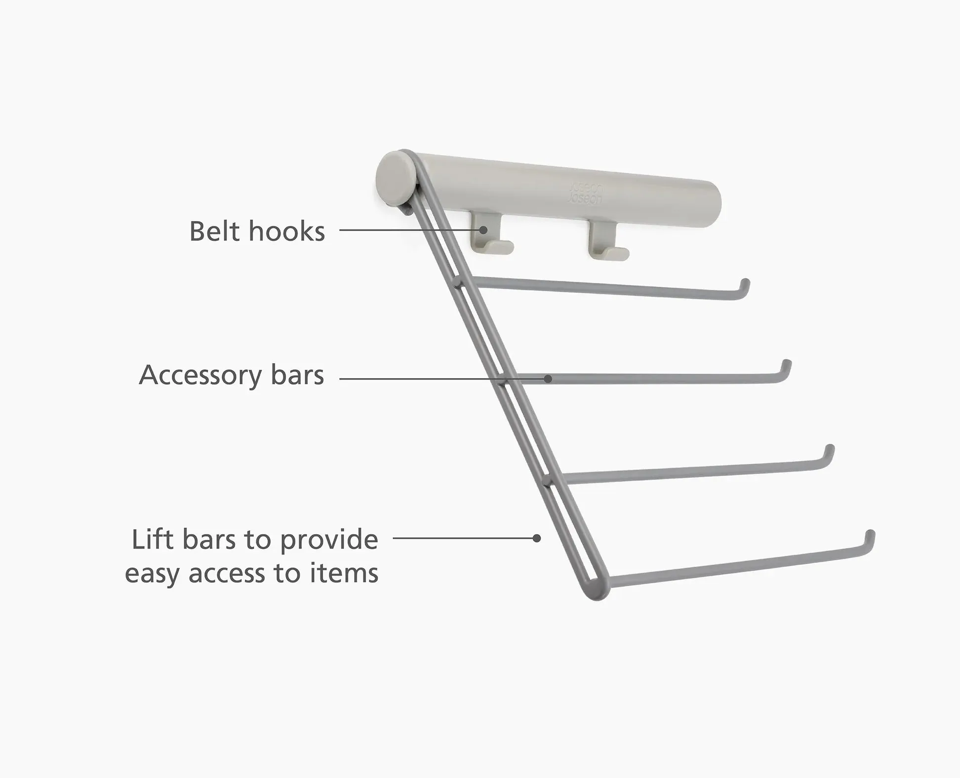 Orderly Belt, Tie & Scarf Rail - Ecru