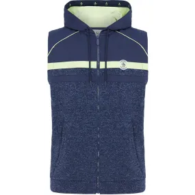 Original Penguin Full Zip Heritage Mixed Media Hoodie Gilet - Black Iris Bijou Heather