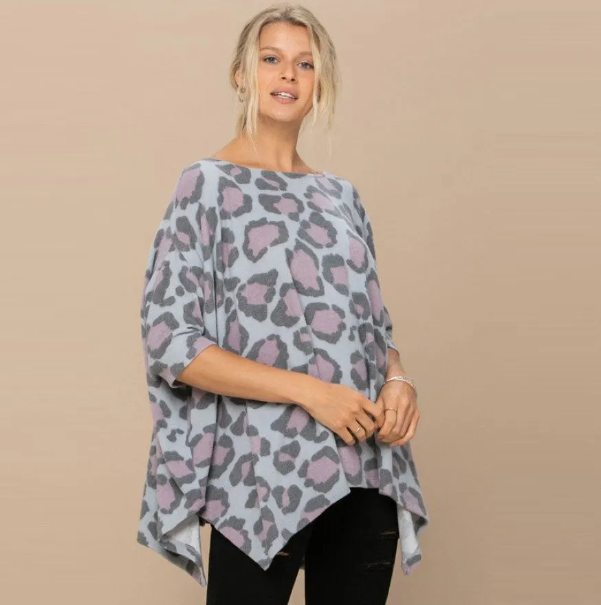 Oversize Bold Prints Knit Tunic