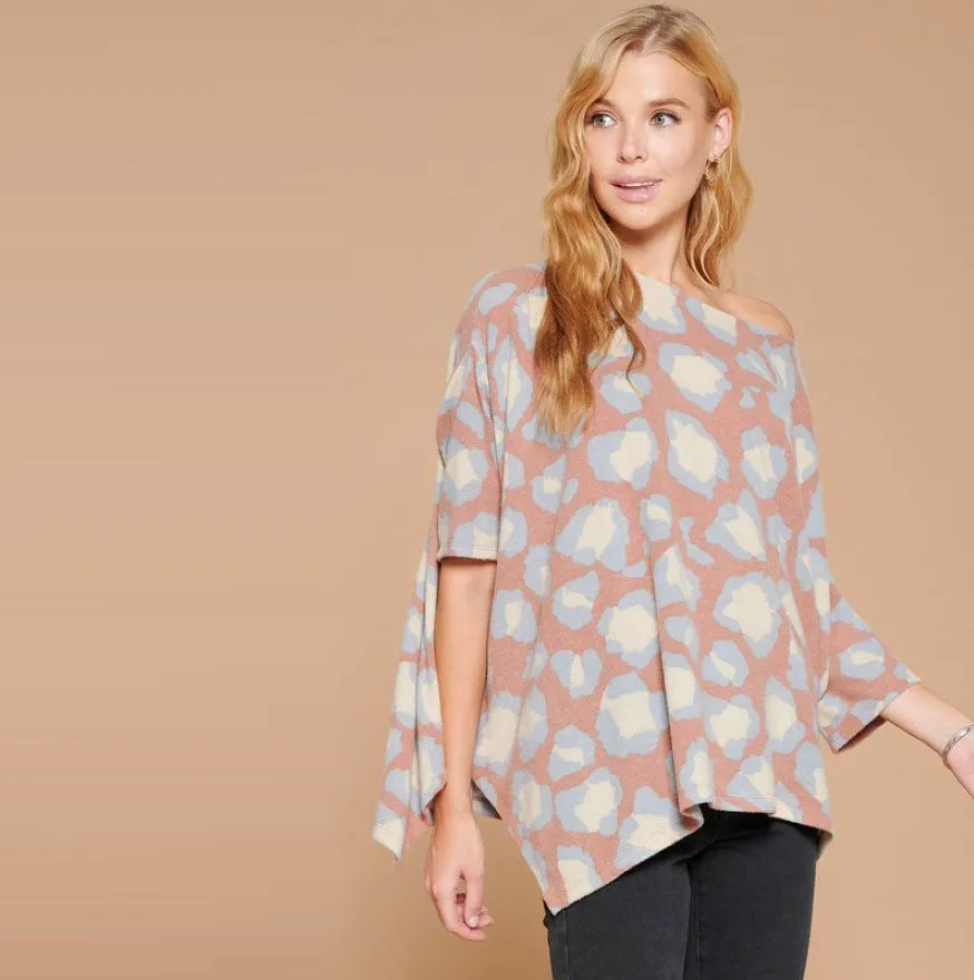 Oversize Bold Prints Knit Tunic