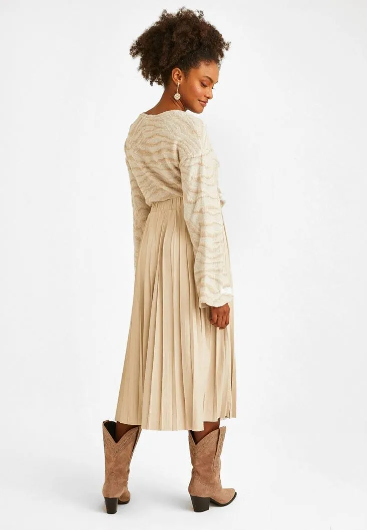 OXXO -  Suede Pleated Skirt